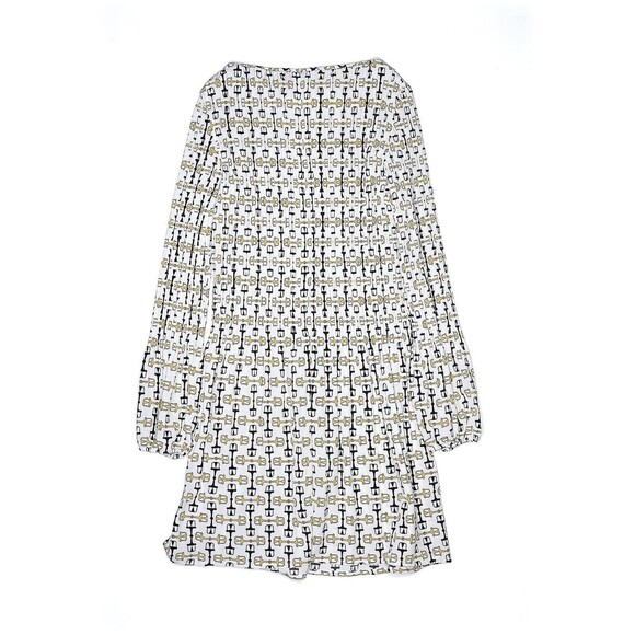 MAJE Rockina White Multi Graphic Print Pleated Crepe Mini Dress - FR 36 / US 4 - Picture 3 of 3